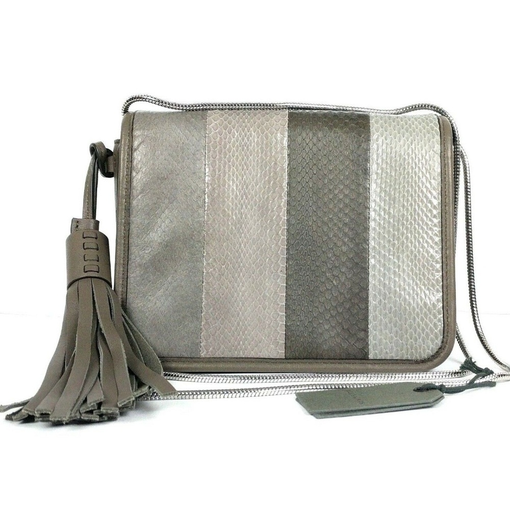 AllSaints Bansho Snakeskin Shoulder Chain Bag